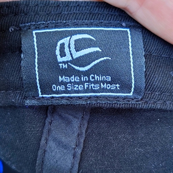 Off The Hook fishing cap, black w blue embroidered fish and hook,adjustable back - Picture 7 of 10